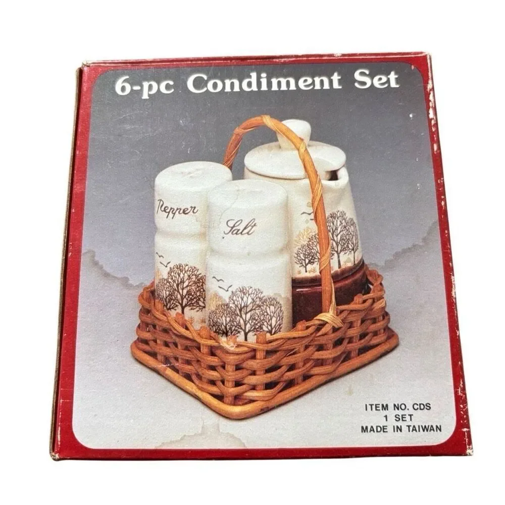 Vintage 6-PC Condiment Set Taiwan